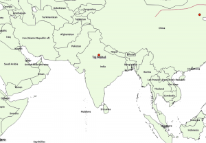 Map show Taj Mahal location