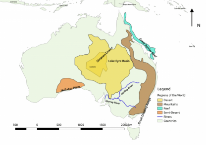 Regions of Australia map