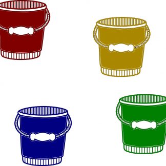 coloured buckets