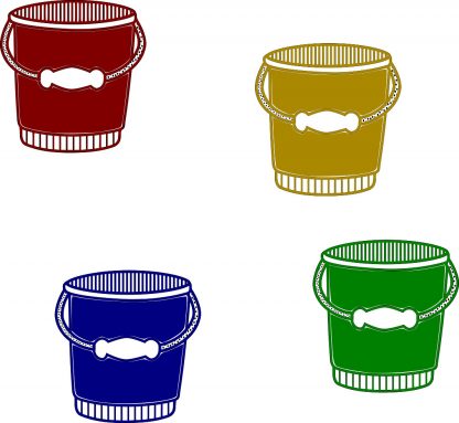coloured buckets