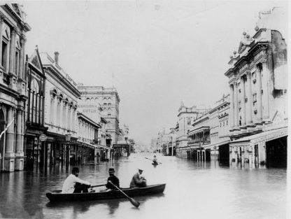The Black February Floods of 1893, a photo of Queen Street
